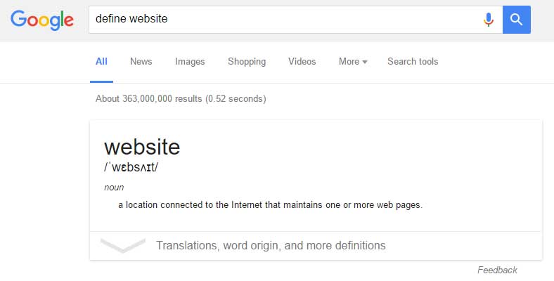 Google define search